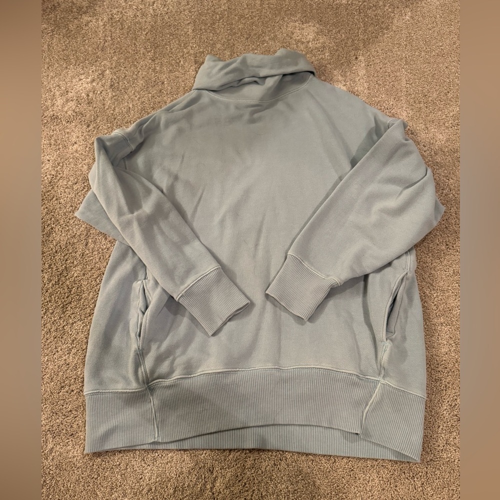 Aerie Blue Gray Funnel Neck Pullover Sweatshirt – Size S